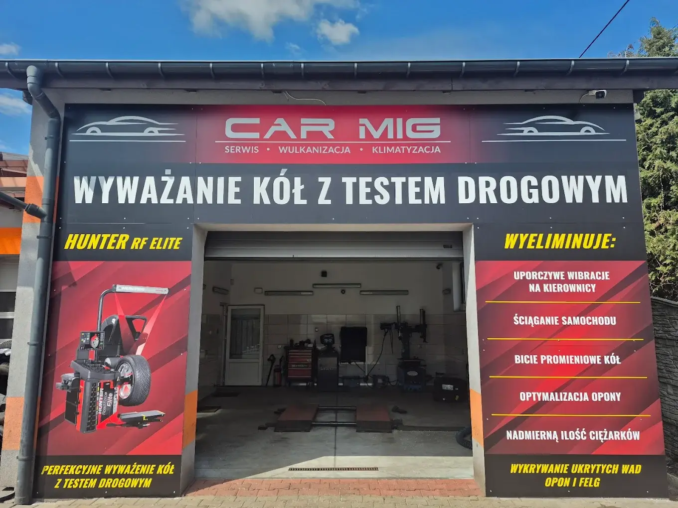 Front warsztatu CAR-MIG przy ul. Olszowej 1C w Jastrzębiu-Zdroju